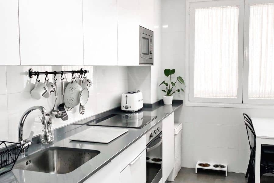 sleek monochrome small kitchen ideas