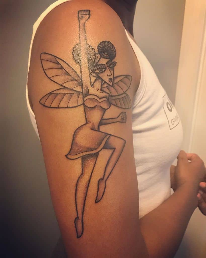 Black Art Fairy Tattoo