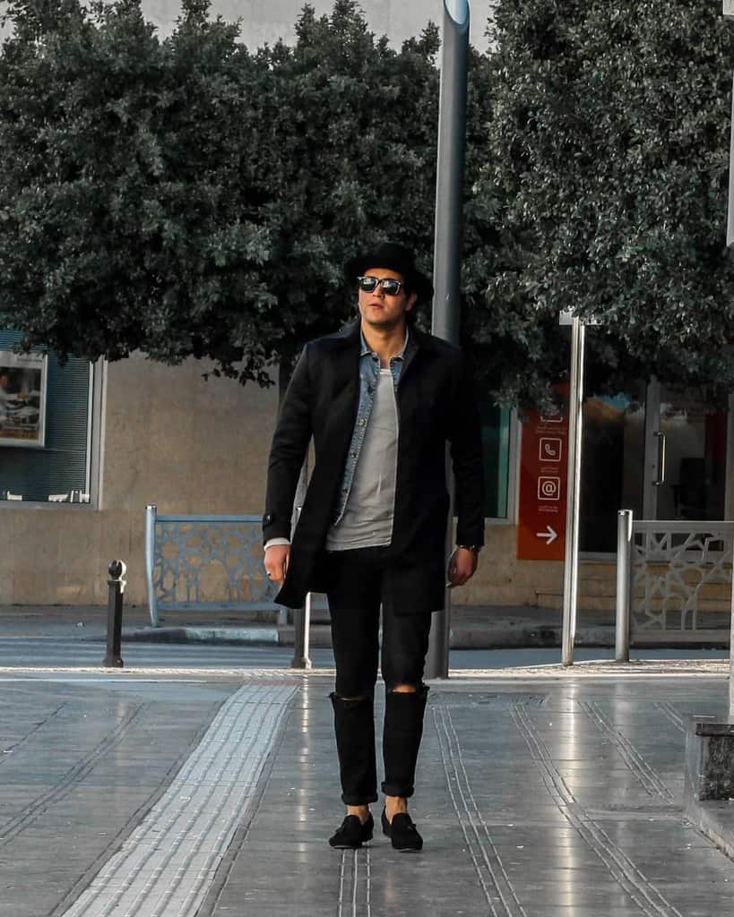 Black Coat And Pants Street Style
