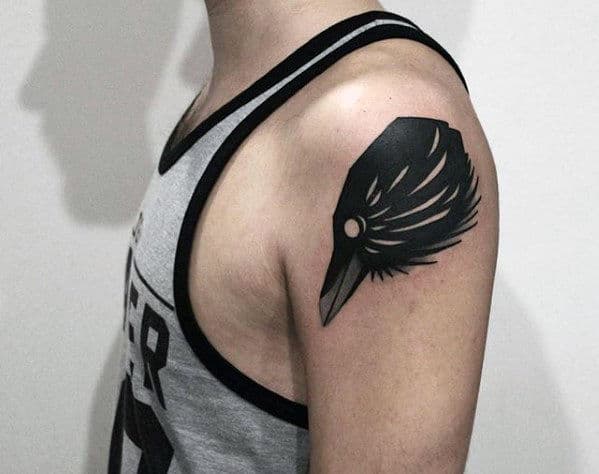 Black Crow Awesome Mens Upper Arm Tattoos