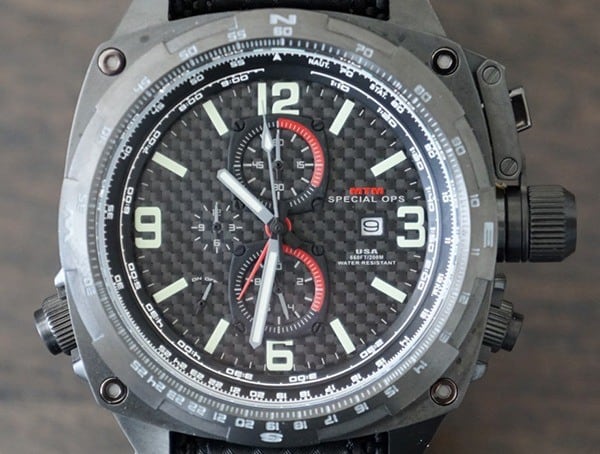 Black Dlc Coated Finish Mtm Special Ops Cobra Watch For Men