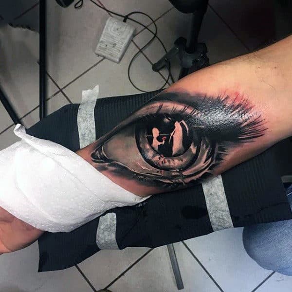 Black Eye Unique Tattoo Mens Forearms