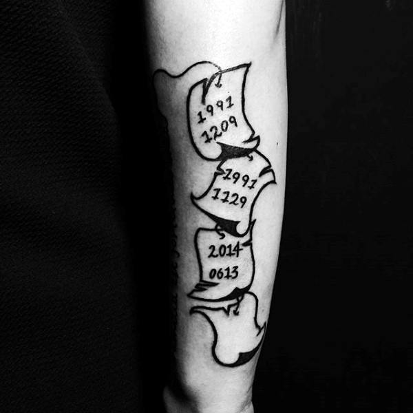 Black Family Tattoo Mens Forearms