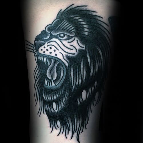 Black Ink Guys Traditional Arm Tattoo Ideas