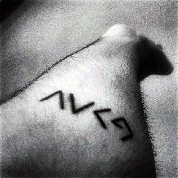 Black Ink Lines Awesome Simple Masculine Inner Forearm Tattoo