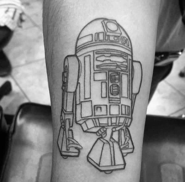 Black Ink Outlien Mens Rd2d Tattoos