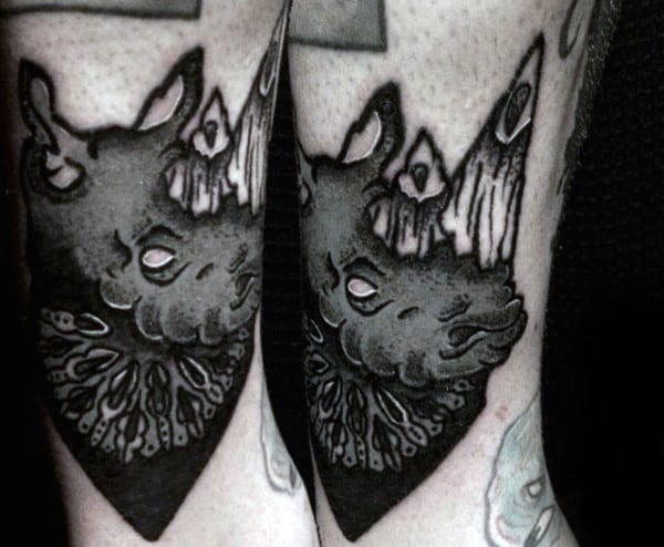 Black Ink Small Guys Rhino Tattoos
