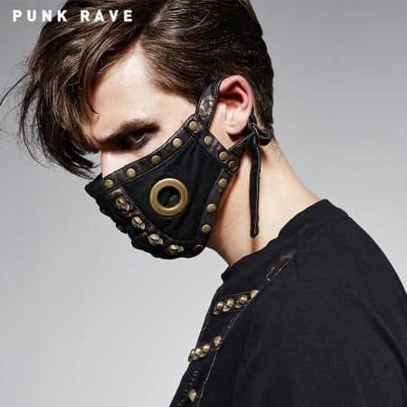 Black leather mask