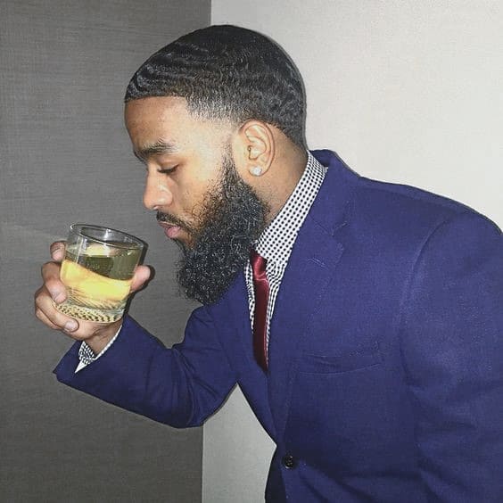 Black Male With Short Hair And Medium Beard Style