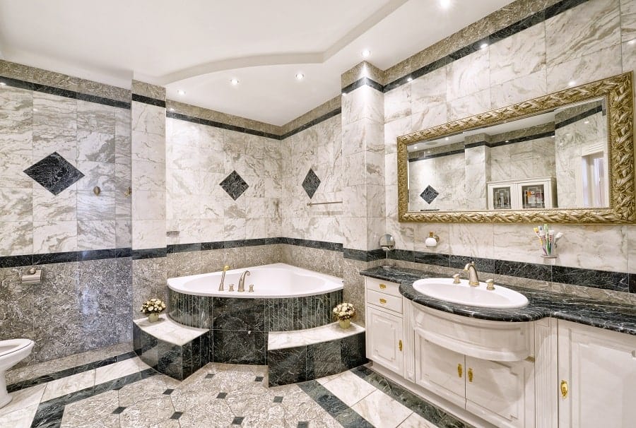 decorative marble bathroom