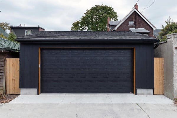 Black Painted Detached Garage Ideas