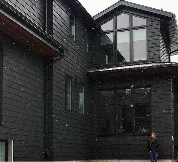 dark charcoal siding