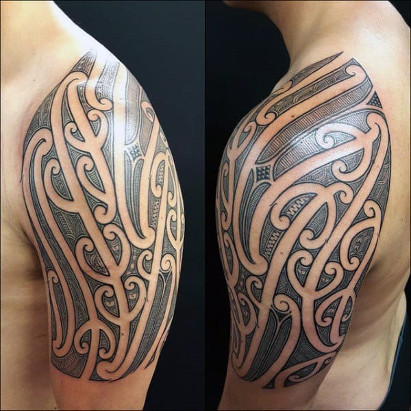 Black Quarter Sleeve Tattoo For Men