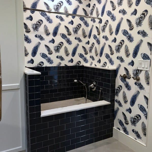 Black Subway Tile Home Dog Wash Station Ideas