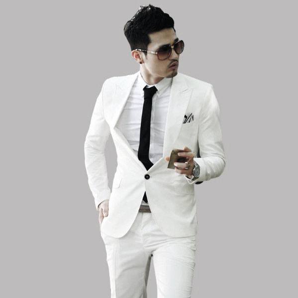 Black Tie With White Suit All White Outfits For Men