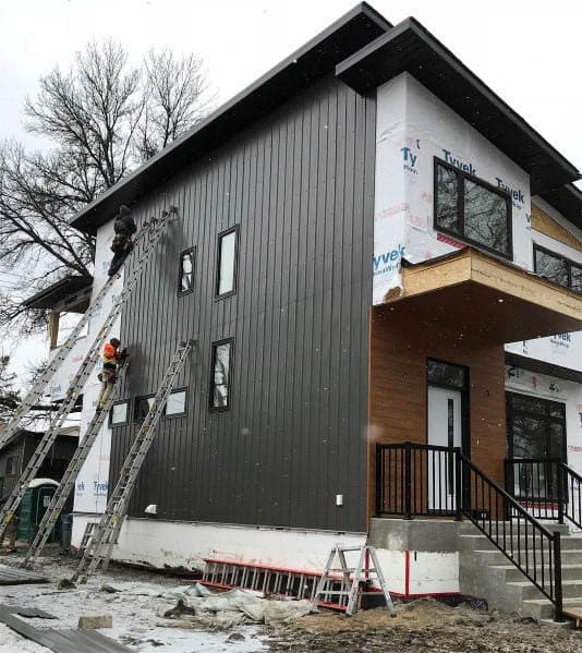 dark charcoal siding