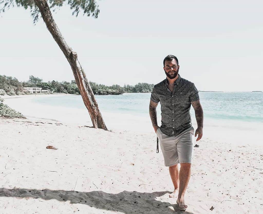 Black White Print Mens Beach Wear