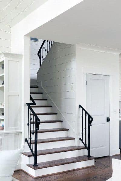 black wrought iron traditional home stair railing ideas