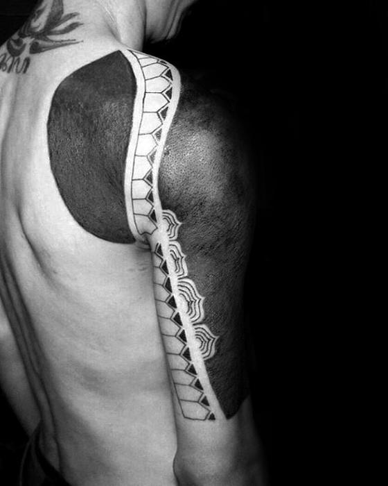 Blackout Sleeve Mens Tattoo Designs