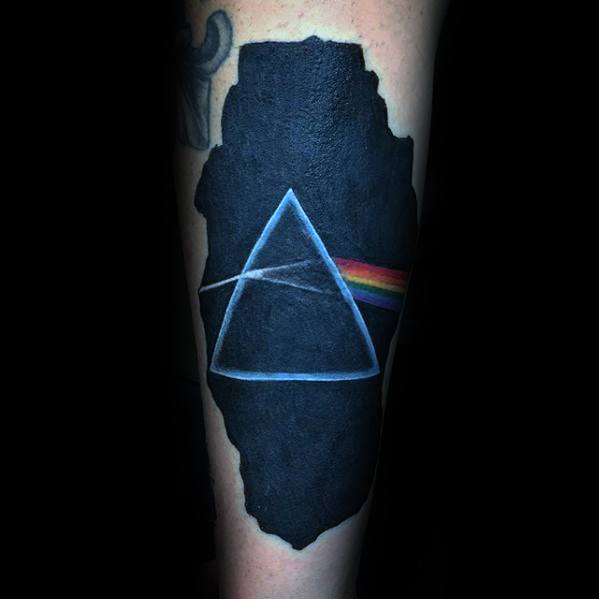 Blackwork Forearm Guys Dark Side Of The Moon Tattoo Deisgns