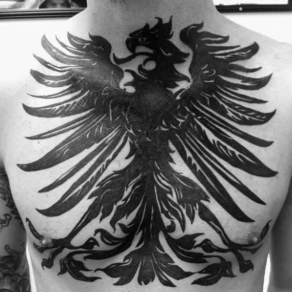Blackwork Guys German Eagle Full Chest Tattoos