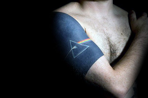 Blackwork Quarter Sleeve Masculine Pink Floyd Tattoos For Men
