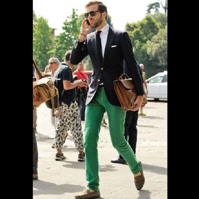Blazer Green Pants Outfit