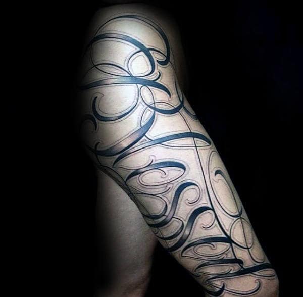 Blessed Leg And Thigh Guys Tattoo Ideas