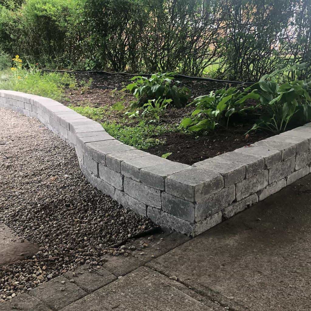 stone blocks garden wall