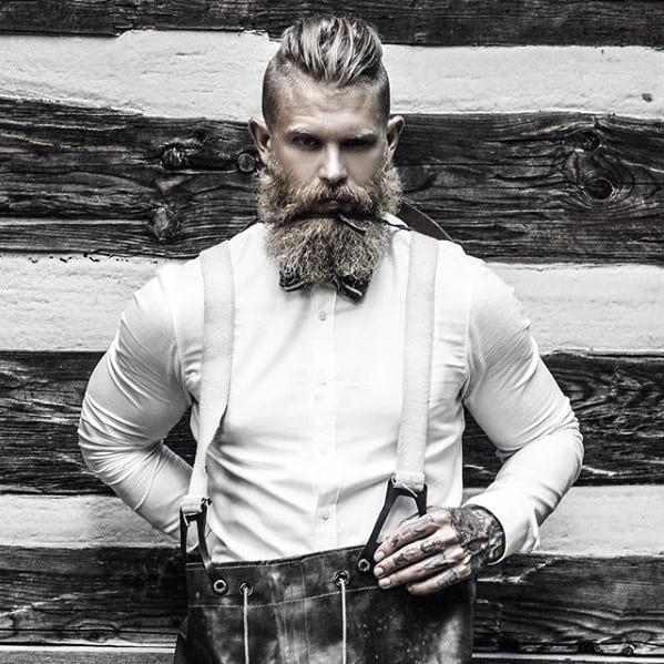 Blonde Men with Beard and Undercut Hair Style