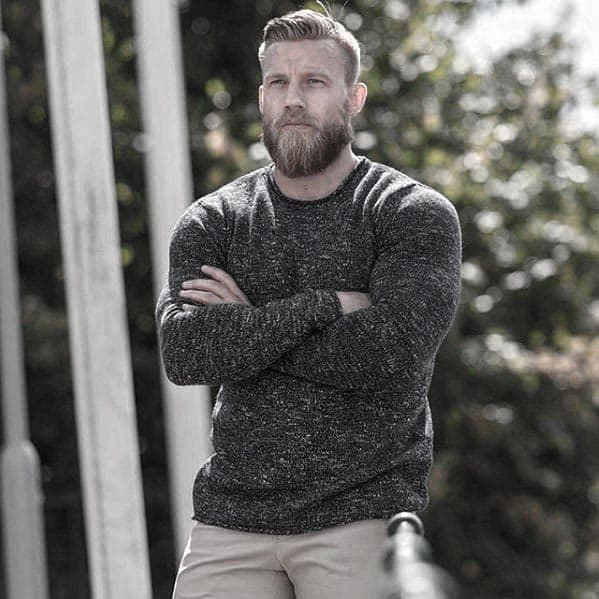 Blonde Short Hair With Beard Styles For Guys