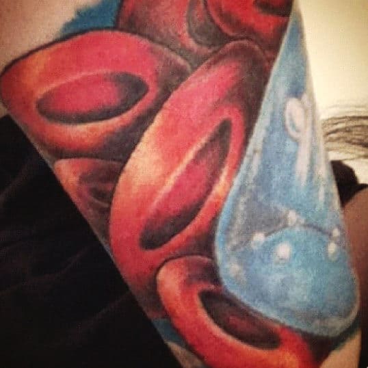 Blood Cells Science Tattoo For Men