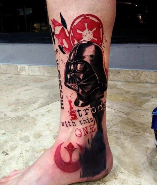 Bloody Darth Vader Tattoo Male Ankels