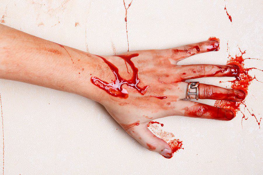 bloody hand print