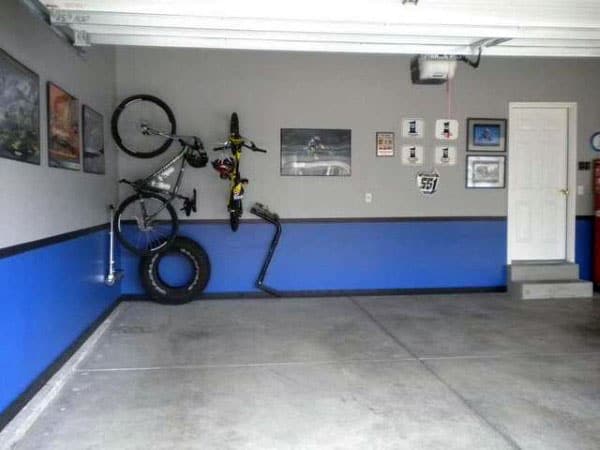 Blue And Grey Painted Garage