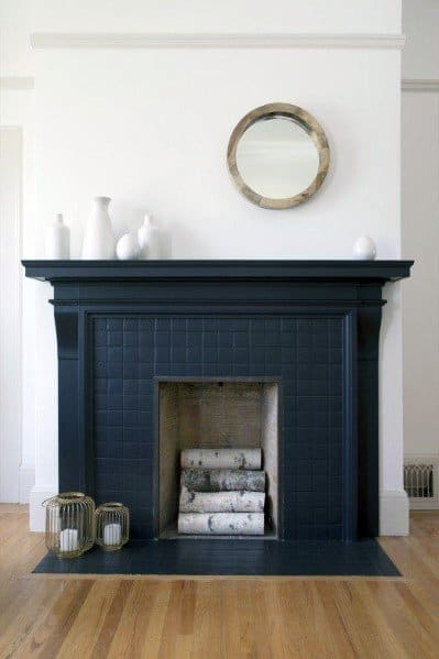 Blue Design Ideas Painted Fireplace