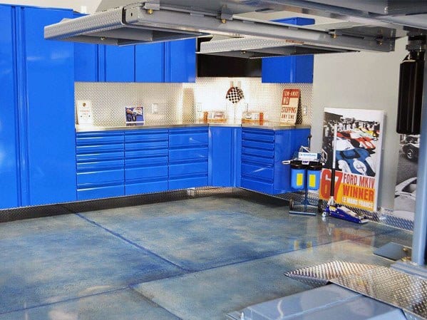 Blue Garage Cabinet Cool Interior Ideas