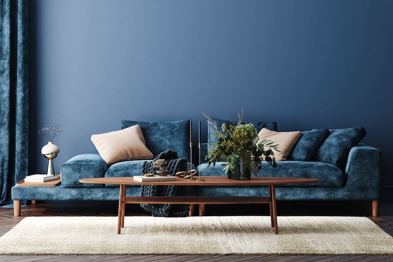 blue living room