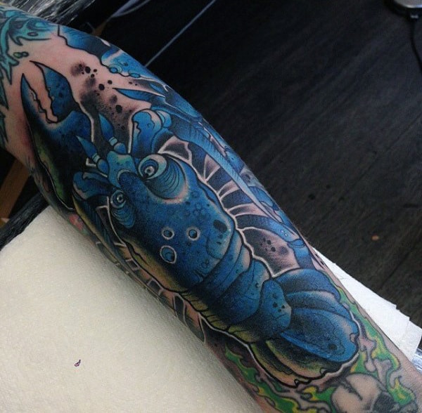 Blue Scorpion Food Tattoo Mens Full Sleeves