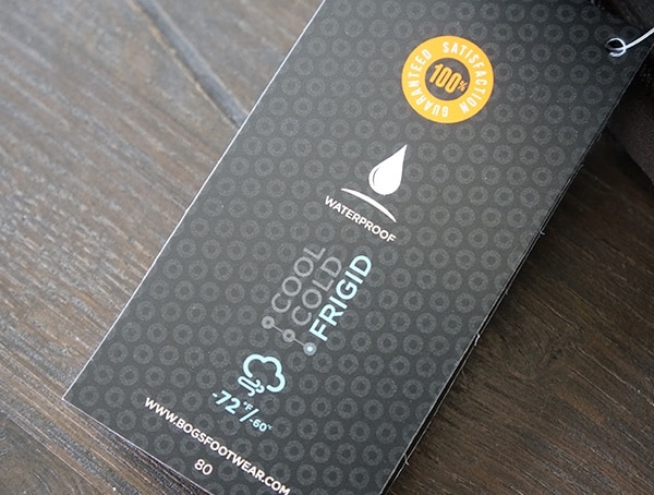 Bogs Stockman Composite Toe Boots Insulation Details Tag