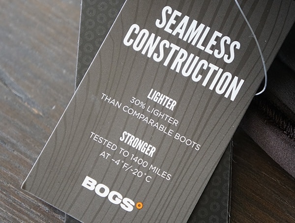 Bogs Stockman Composite Toe Boots Seamless Construction Tag