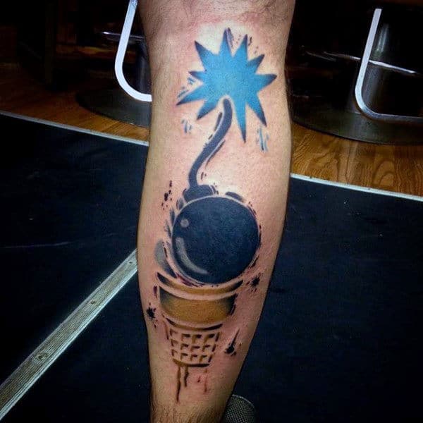Bomb On Icecream Cone Tattoo Male Forearms