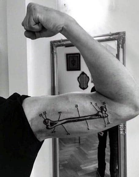 Bone Diagram Mens Bicep Tattoos