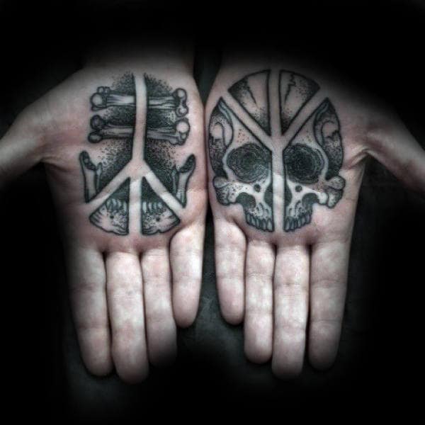 Bones And Skull Tattoo Male Palms