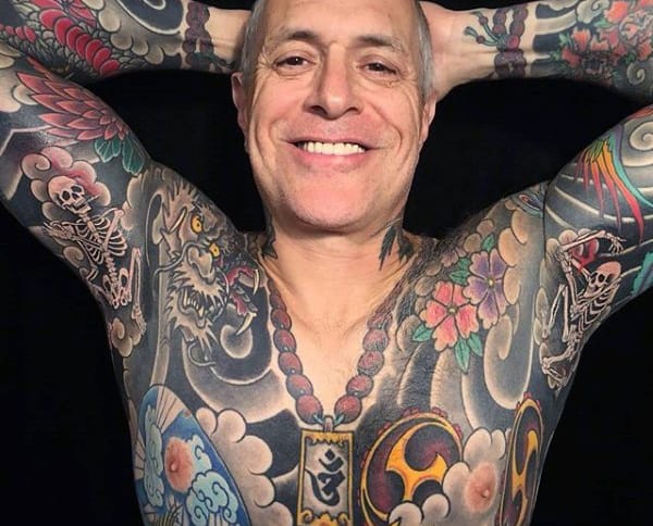 Bony Skeleton Tattoo Male Armpit