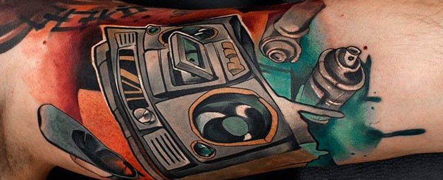 Boombox Tattoo Designs For Men