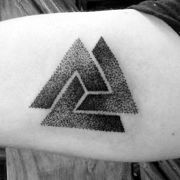 Borromean Rnigs Valknut Guys Dotwork Inner Arm Tattoos