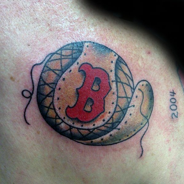 Boston Red Sox Tattoo Ideas For Males Old School Traditional Baseball On Shoulder