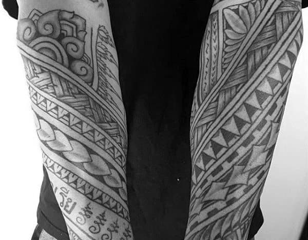Both Forearms Mens Tribal Tattoos