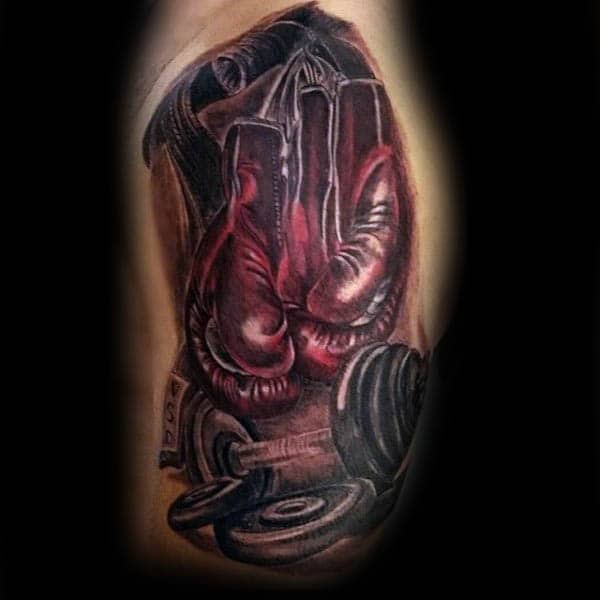 Boxing Glove With Weights Fitness Arm Tattoos For Men